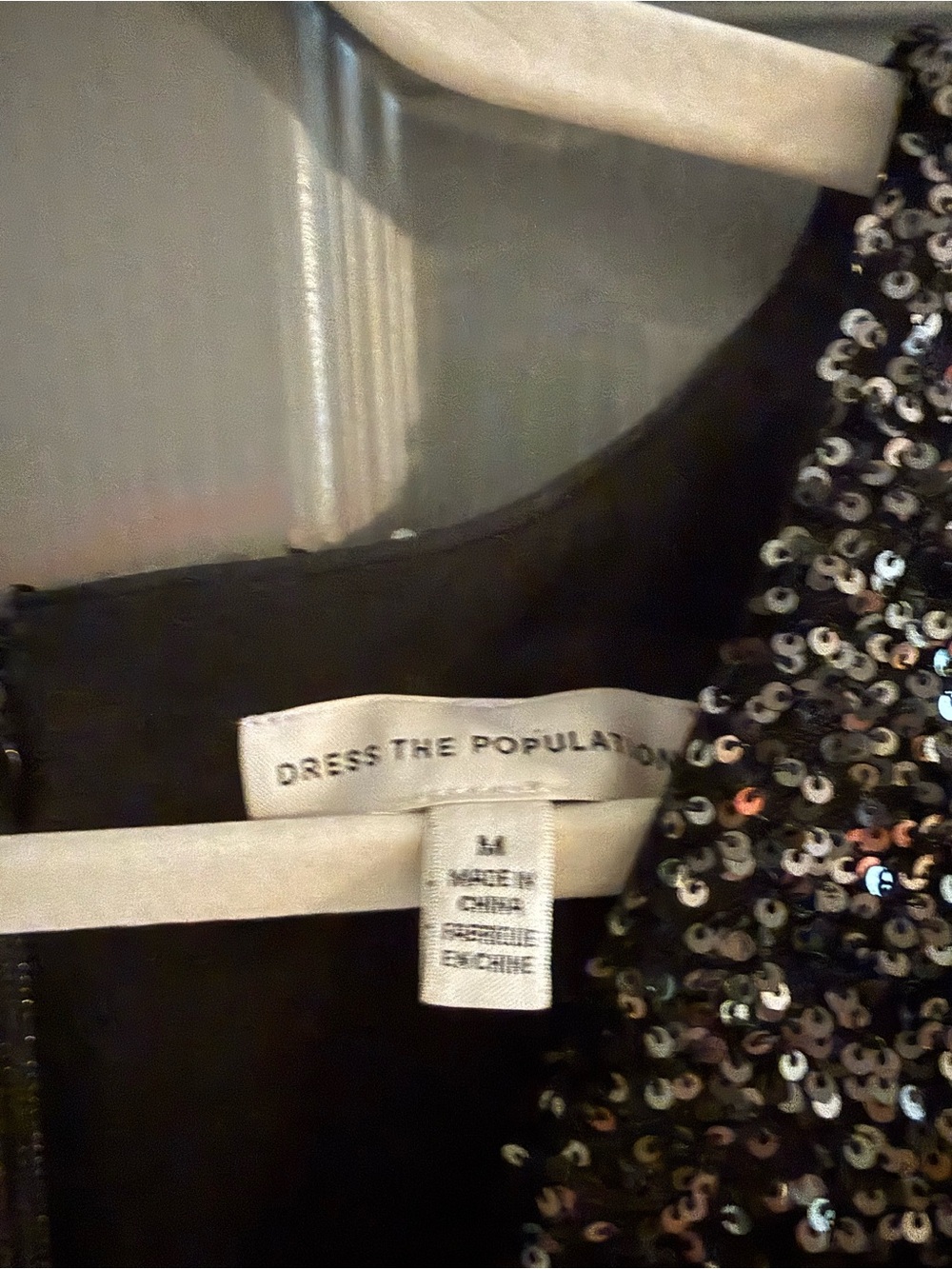 Dress the Population Black Sequin V-Neck Dress - Picture 2 of 4
